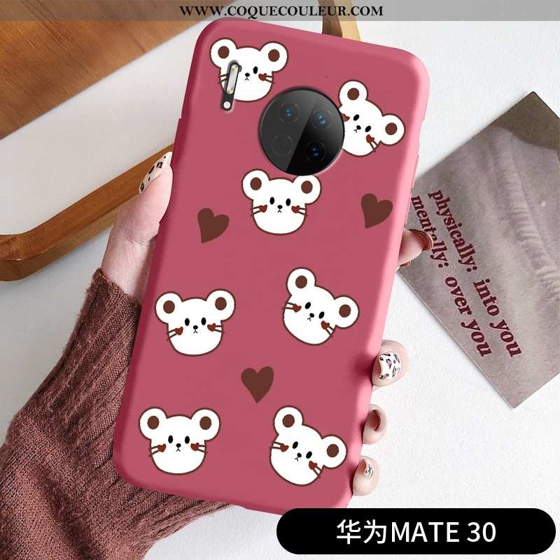 Housse Huawei Mate 30 Protection Étui Ultra, Huawei Mate 30 Délavé En Daim Rouge