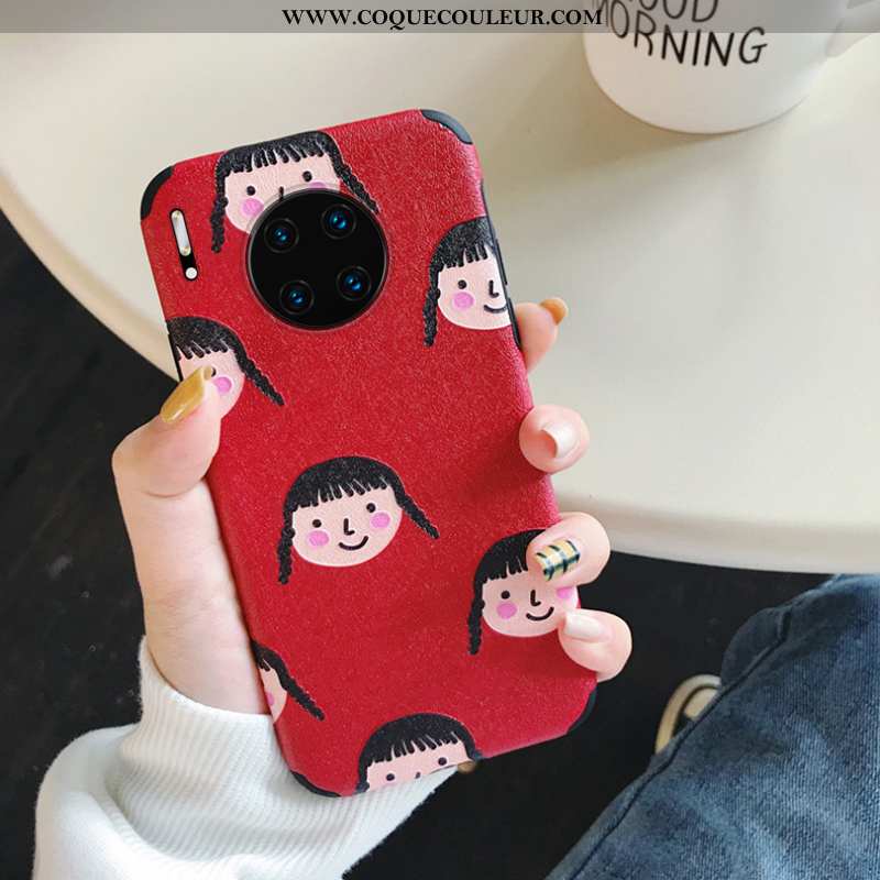 Étui Huawei Mate 30 Tendance Original, Coque Huawei Mate 30 Fluide Doux Rouge