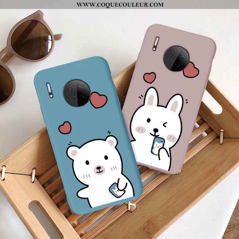 Coque Huawei Mate 30 Dessin Animé Simple Nouveau, Housse Huawei Mate 30 Charmant Amour Bleu