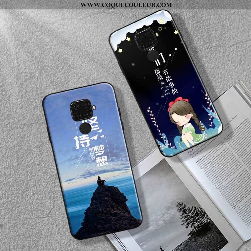 Étui Huawei Mate 30 Lite Mode Bleu Coque, Coque Huawei Mate 30 Lite Ornements Suspendus Tout Compris