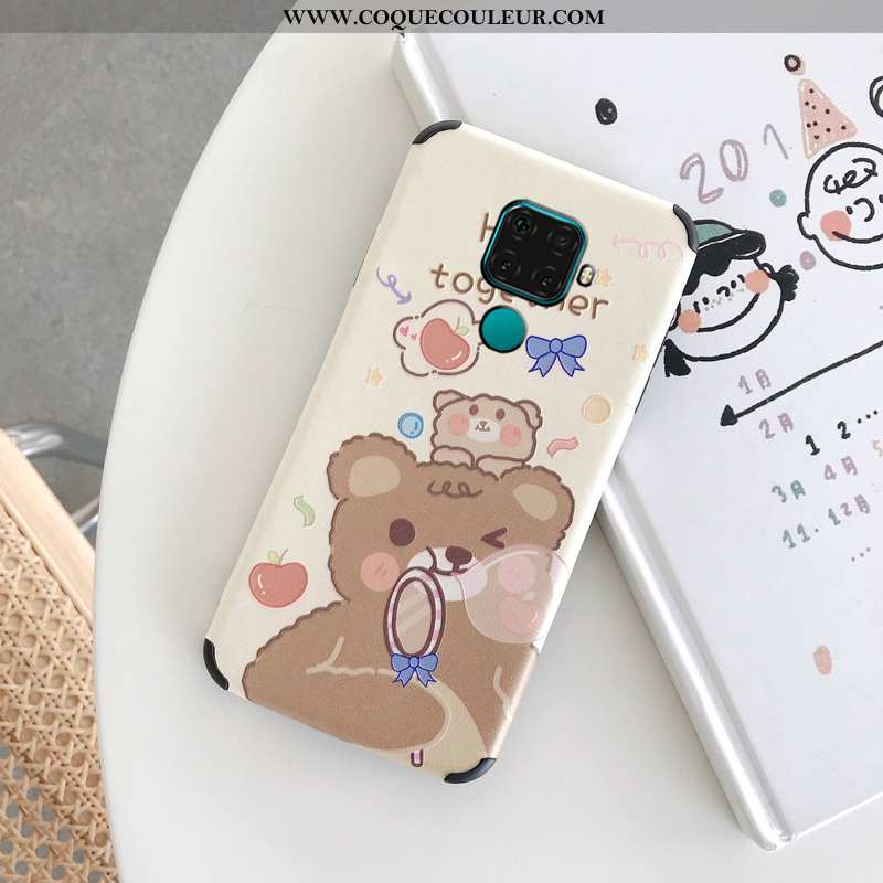 Étui Huawei Mate 30 Lite Modèle Fleurie Tendance Soie Mulberry, Coque Huawei Mate 30 Lite Silicone B