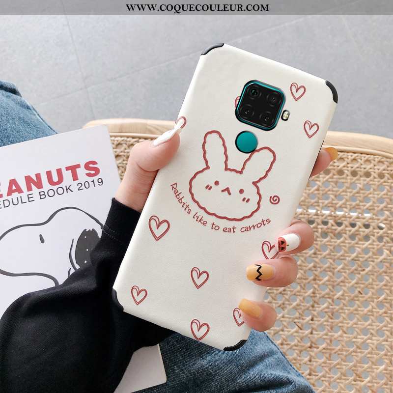 Étui Huawei Mate 30 Lite Modèle Fleurie Tendance Soie Mulberry, Coque Huawei Mate 30 Lite Silicone B