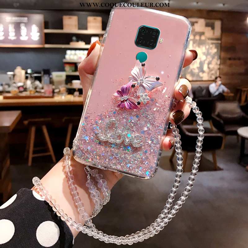 Coque Huawei Mate 30 Lite Tendance Bleu Rose, Housse Huawei Mate 30 Lite Mode Téléphone Portable