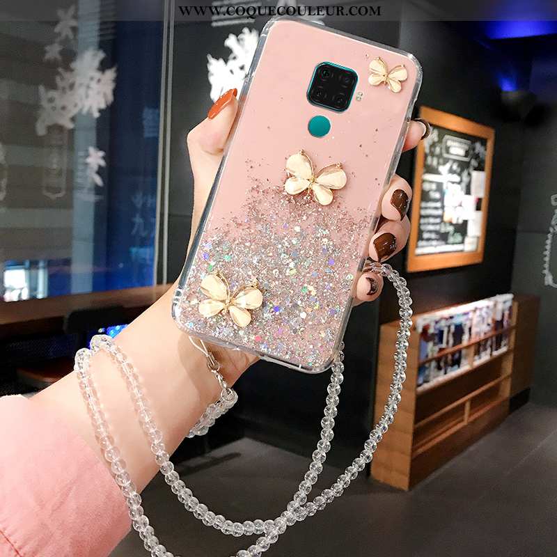 Coque Huawei Mate 30 Lite Tendance Bleu Rose, Housse Huawei Mate 30 Lite Mode Téléphone Portable