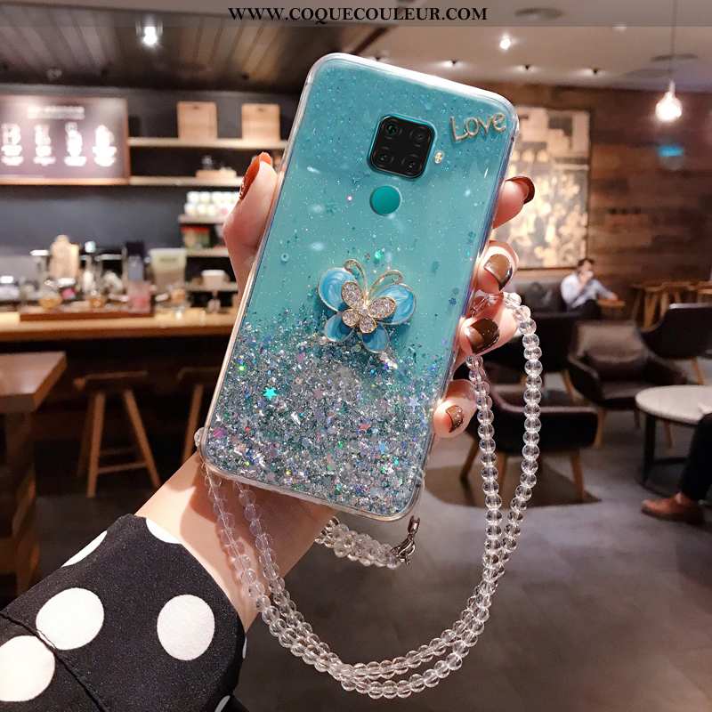 Coque Huawei Mate 30 Lite Tendance Bleu Rose, Housse Huawei Mate 30 Lite Mode Téléphone Portable