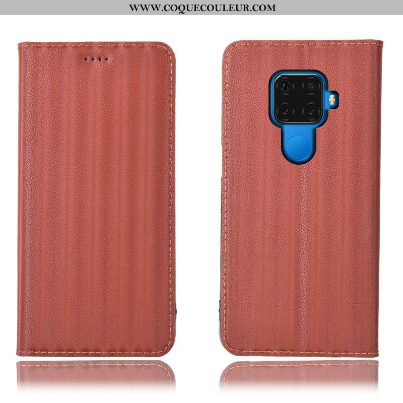 Coque Huawei Mate 30 Lite Modèle Fleurie Bleu Marin, Housse Huawei Mate 30 Lite Protection Étui Bleu