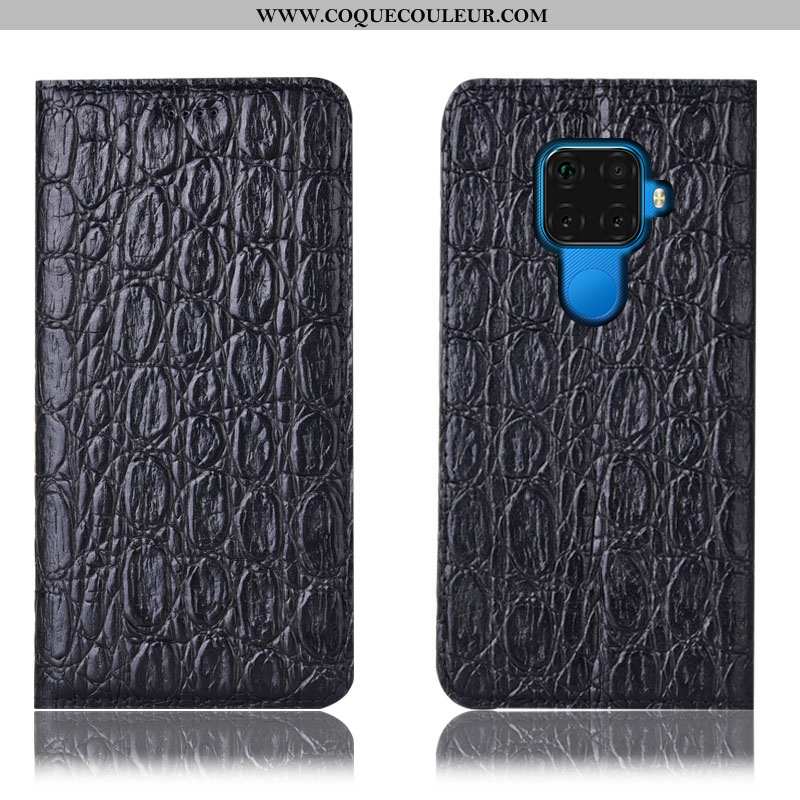 Coque Huawei Mate 30 Lite Cuir Véritable Protection Téléphone Portable, Housse Huawei Mate 30 Lite M