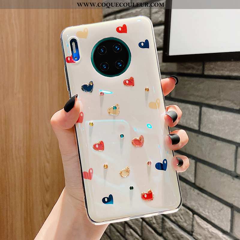 Étui Huawei Mate 30 Pro Protection Fluide Doux Coque, Coque Huawei Mate 30 Pro Tendance Vent Blanche