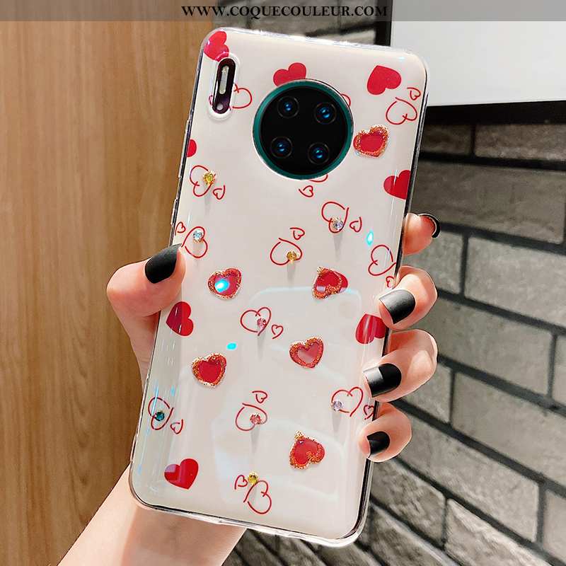 Étui Huawei Mate 30 Pro Protection Fluide Doux Coque, Coque Huawei Mate 30 Pro Tendance Vent Blanche