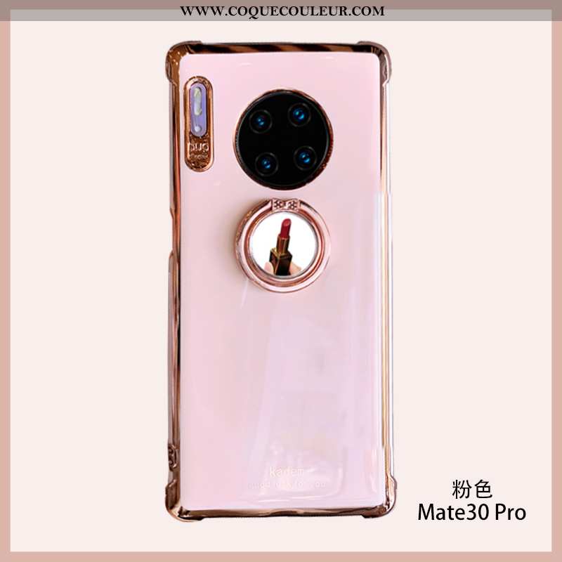 Coque Huawei Mate 30 Pro Silicone Cœur Incassable, Housse Huawei Mate 30 Pro Fluide Doux Vent Rose