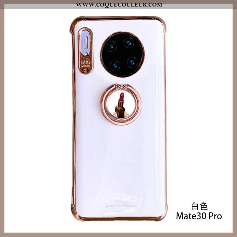 Coque Huawei Mate 30 Pro Silicone Cœur Incassable, Housse Huawei Mate 30 Pro Fluide Doux Vent Rose