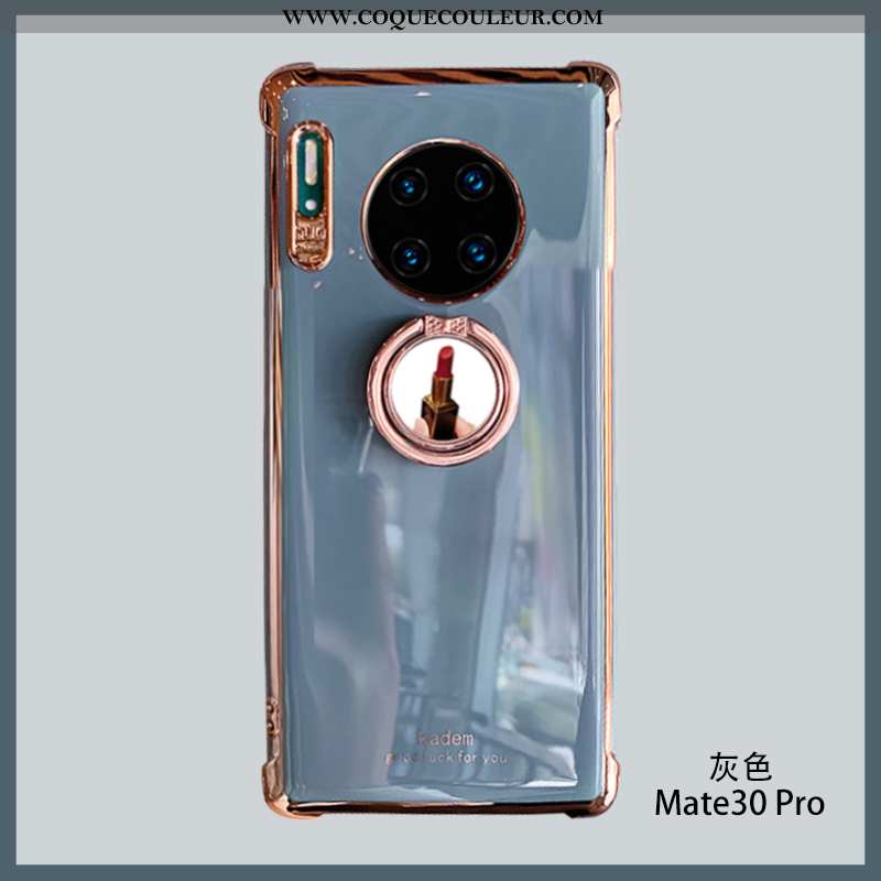 Coque Huawei Mate 30 Pro Silicone Cœur Incassable, Housse Huawei Mate 30 Pro Fluide Doux Vent Rose