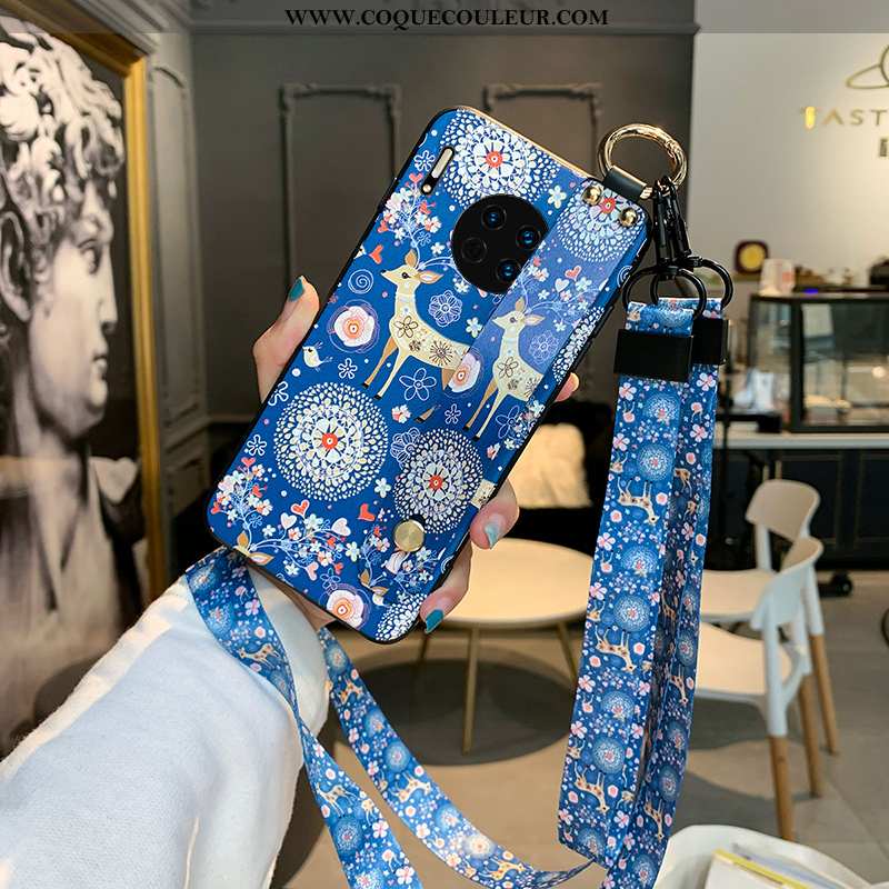 Étui Huawei Mate 30 Pro Ultra Personnalité Simple, Coque Huawei Mate 30 Pro Tendance Bleu