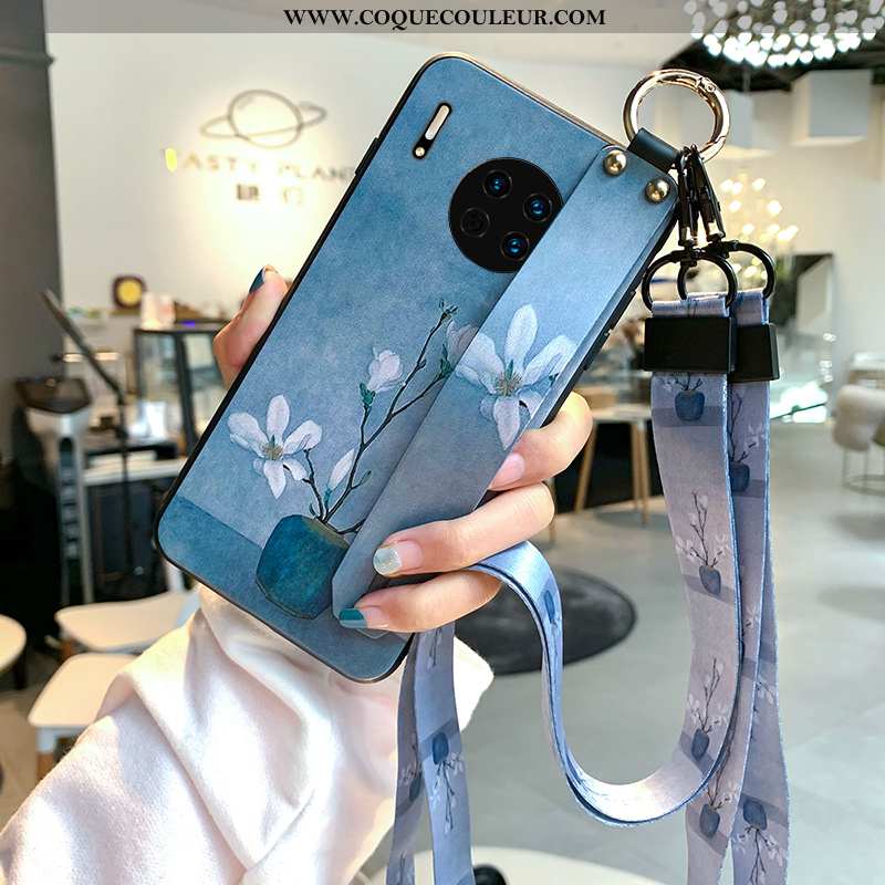 Étui Huawei Mate 30 Pro Ultra Personnalité Simple, Coque Huawei Mate 30 Pro Tendance Bleu