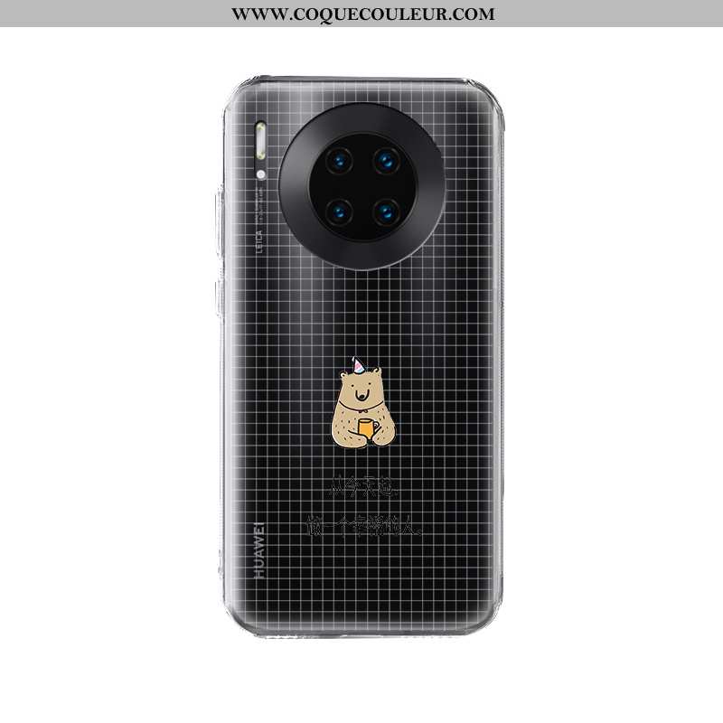 Coque Huawei Mate 30 Pro Transparent Étui Silicone, Housse Huawei Mate 30 Pro Créatif Nouveau Noir