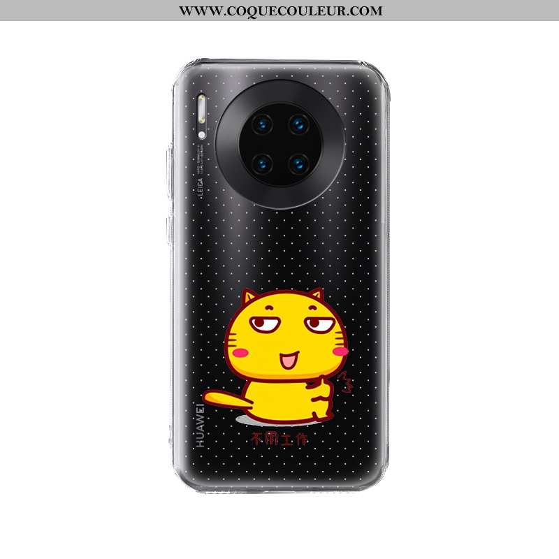 Coque Huawei Mate 30 Pro Transparent Étui Silicone, Housse Huawei Mate 30 Pro Créatif Nouveau Noir