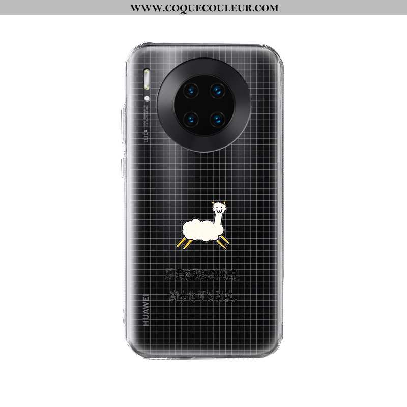 Coque Huawei Mate 30 Pro Transparent Étui Silicone, Housse Huawei Mate 30 Pro Créatif Nouveau Noir