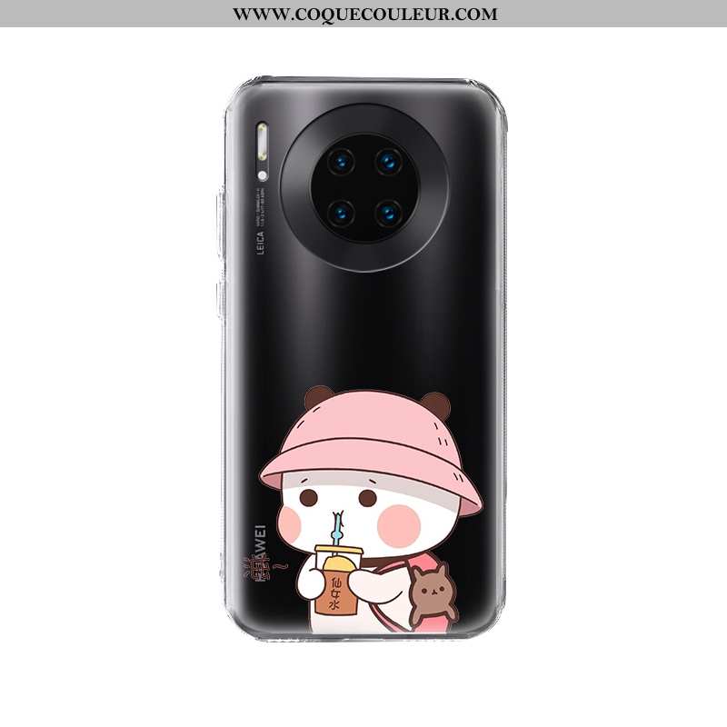 Coque Huawei Mate 30 Pro Transparent Étui Silicone, Housse Huawei Mate 30 Pro Créatif Nouveau Noir