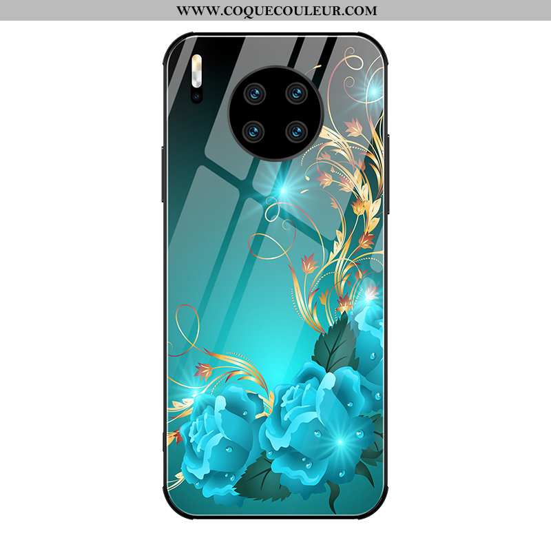 Coque Huawei Mate 30 Pro Verre Miroir Ultra, Housse Huawei Mate 30 Pro Personnalité Luxe Bleu