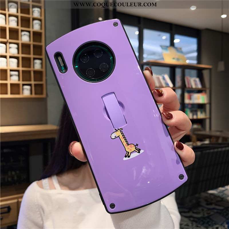 Housse Huawei Mate 30 Pro Téléphone Portable Coque Vent, Étui Huawei Mate 30 Pro Blanc Rond Violet