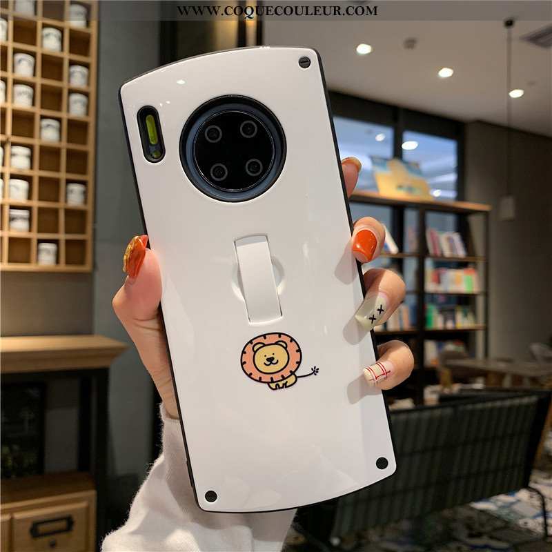 Housse Huawei Mate 30 Pro Téléphone Portable Coque Vent, Étui Huawei Mate 30 Pro Blanc Rond Violet