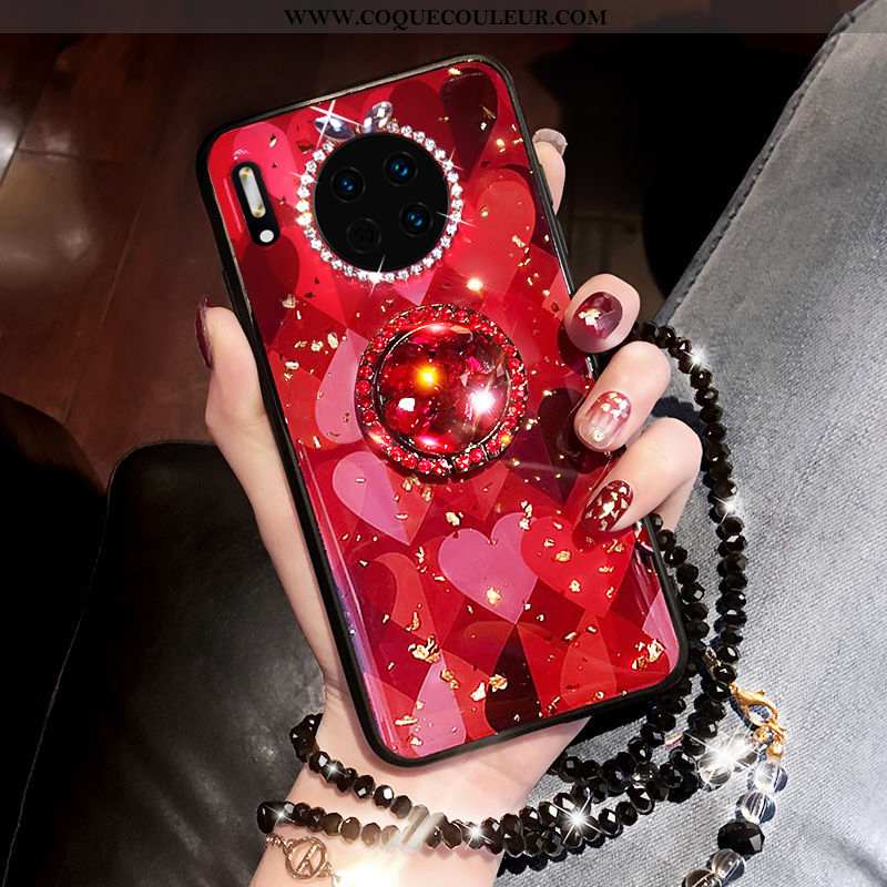 Housse Huawei Mate 30 Pro Mode Coque Net Rouge, Étui Huawei Mate 30 Pro Tendance Téléphone Portable 