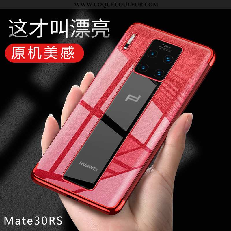 Housse Huawei Mate 30 Rs Fluide Doux Rouge Étui, Étui Huawei Mate 30 Rs Protection Coque