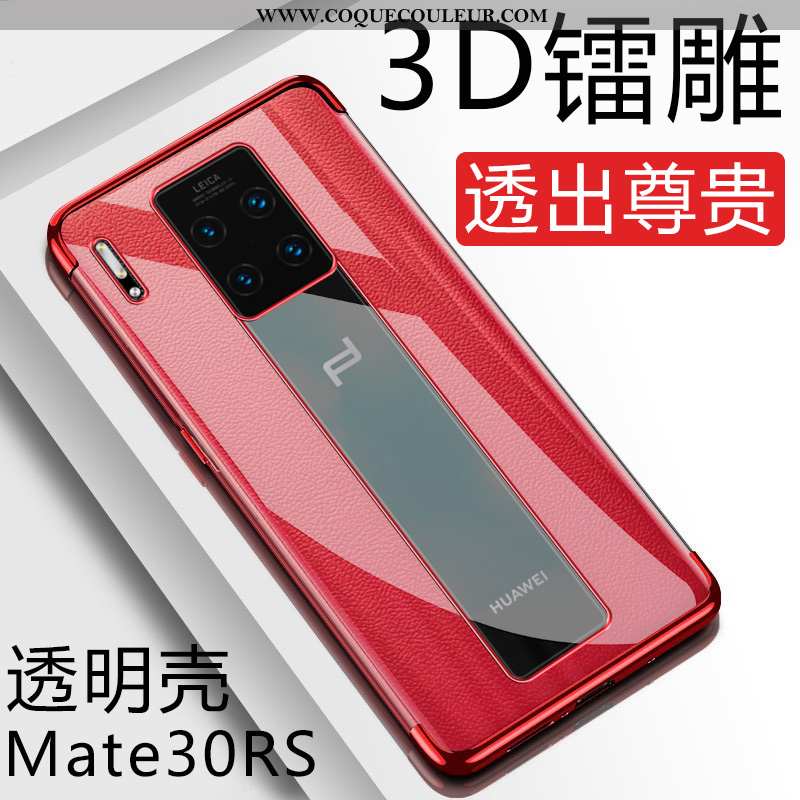 Housse Huawei Mate 30 Rs Fluide Doux Rouge Étui, Étui Huawei Mate 30 Rs Protection Coque
