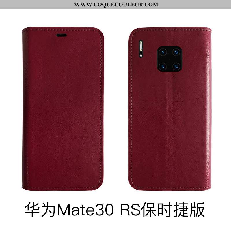 Housse Huawei Mate 30 Rs Protection Téléphone Portable, Étui Huawei Mate 30 Rs Cuir Véritable Bovins