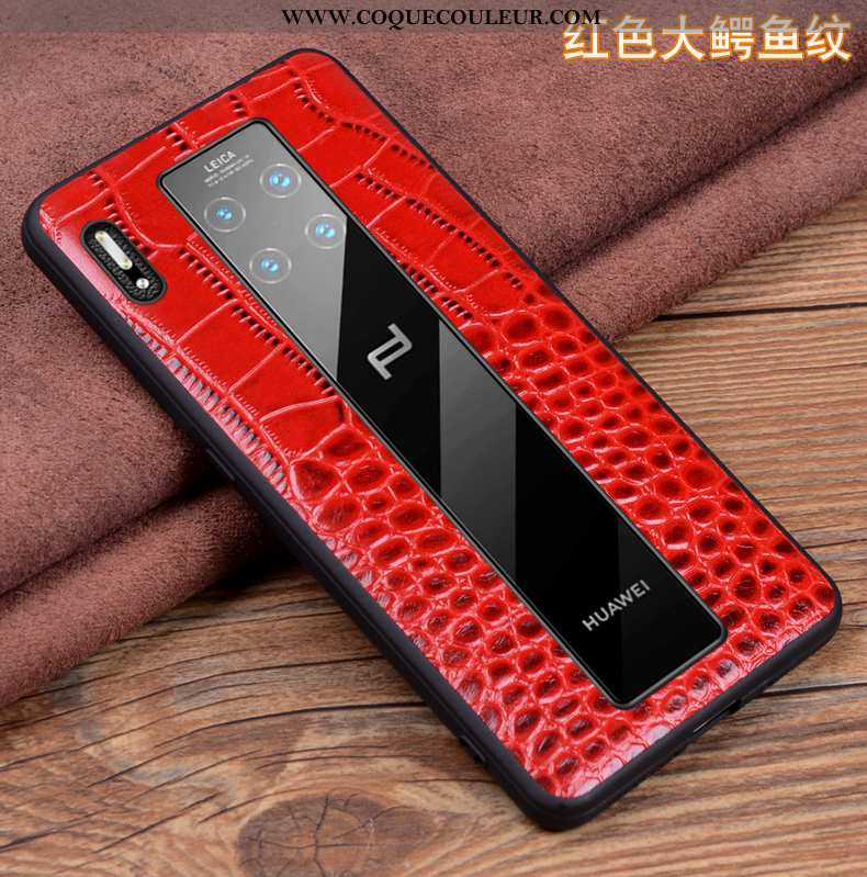 Étui Huawei Mate 30 Rs Protection Coque Cuir, Huawei Mate 30 Rs Cuir Véritable Verte