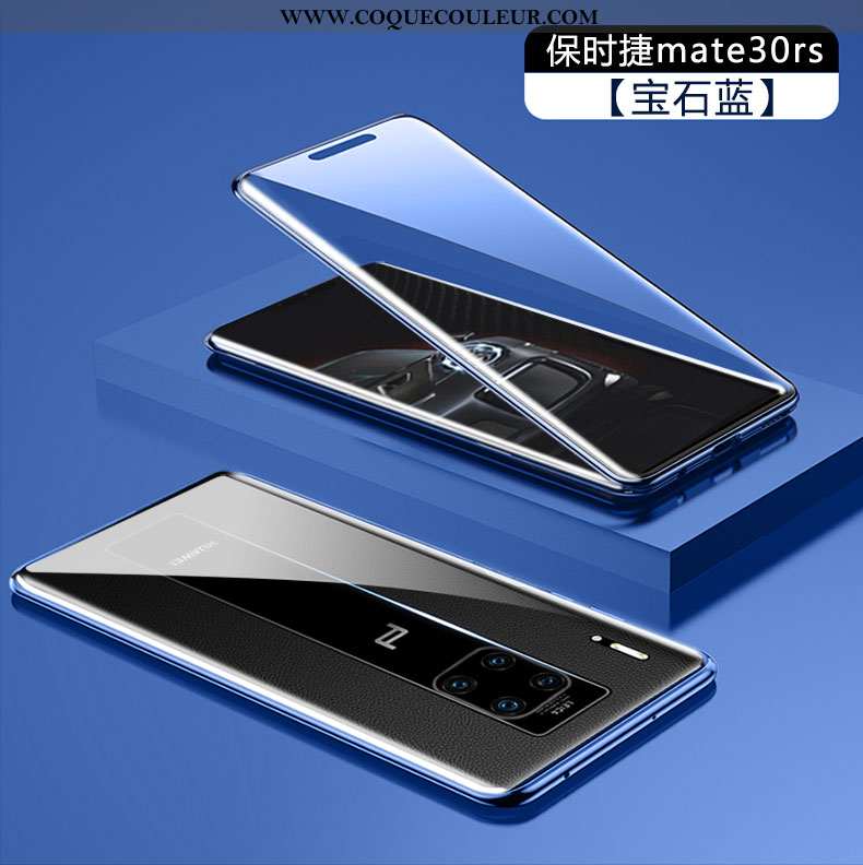 Housse Huawei Mate 30 Rs Transparent Téléphone Portable Bleu, Étui Huawei Mate 30 Rs Verre Tempérer 