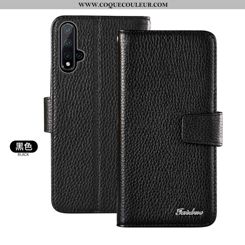 Coque Huawei Nova 5t Cuir Véritable Housse Incassable, Huawei Nova 5t Cuir Rouge