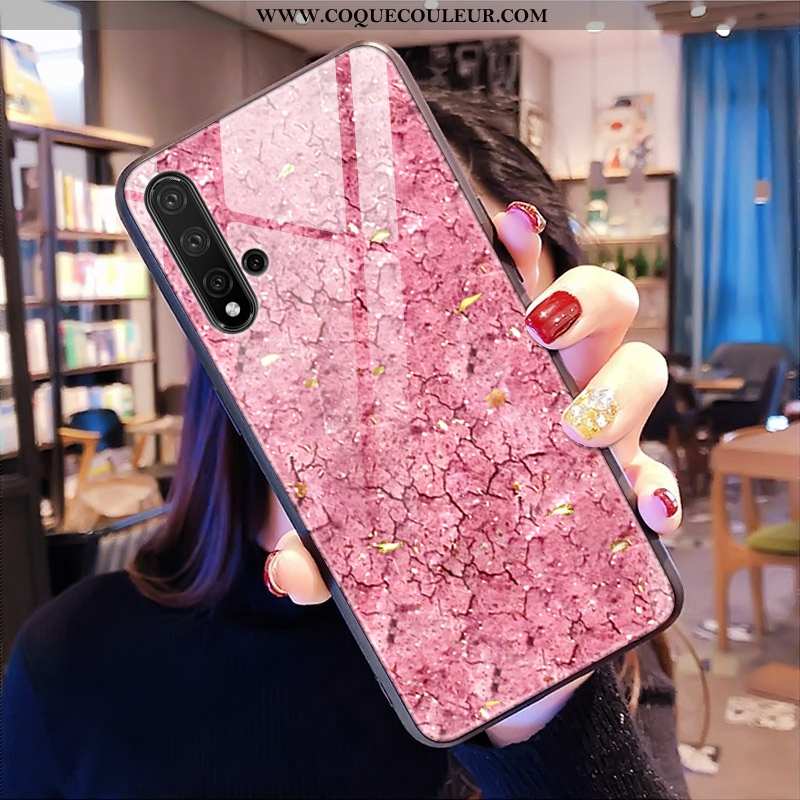 Coque Huawei Nova 5t Tendance Personnalité Verre, Housse Huawei Nova 5t Modèle Fleurie 2020 Verte