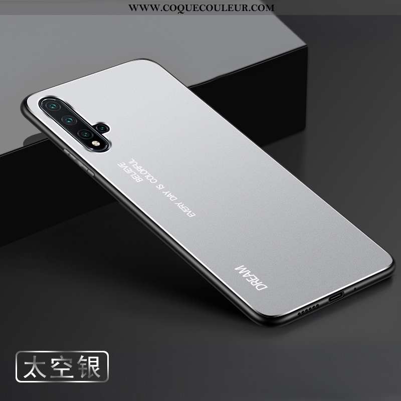 Étui Huawei Nova 5t Métal Argent Étui, Coque Huawei Nova 5t Délavé En Daim