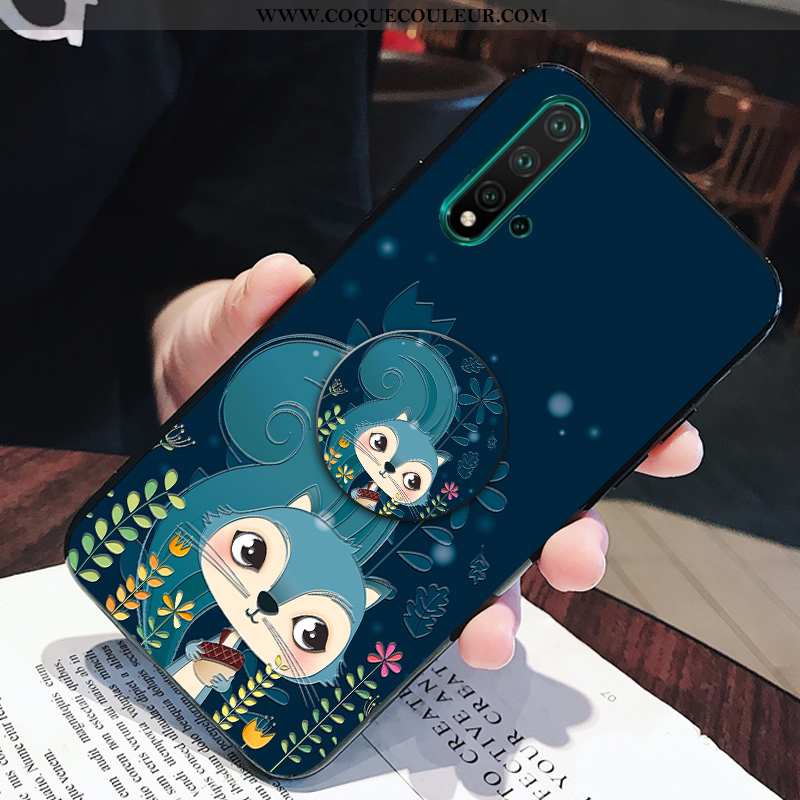 Housse Huawei Nova 5t Dessin Animé Nouveau Lapin, Étui Huawei Nova 5t Charmant Incassable Verte