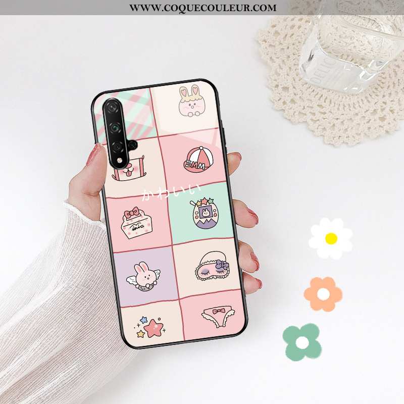 Coque Huawei Nova 5t Créatif Protection Simple, Housse Huawei Nova 5t Dessin Animé Difficile Rose