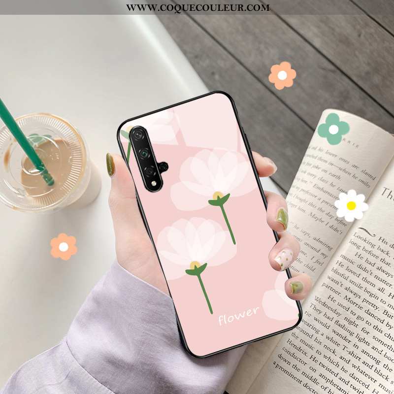 Coque Huawei Nova 5t Créatif Protection Simple, Housse Huawei Nova 5t Dessin Animé Difficile Rose