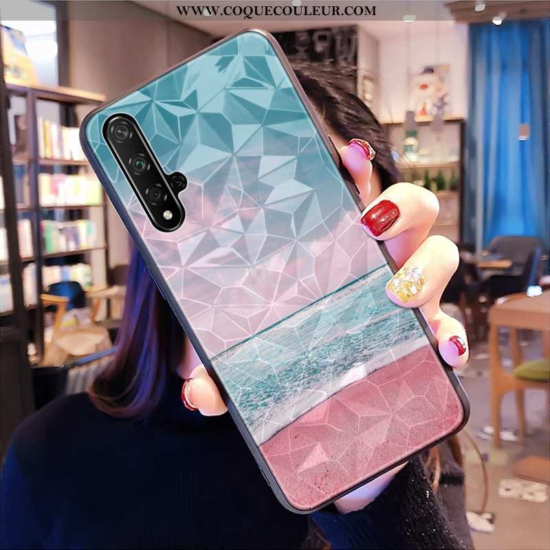 Étui Huawei Nova 5t Modèle Fleurie Petit Losange, Coque Huawei Nova 5t Téléphone Portable Frais Vert