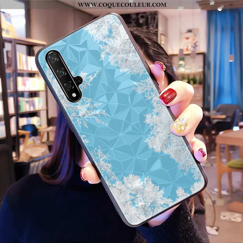 Étui Huawei Nova 5t Modèle Fleurie Petit Losange, Coque Huawei Nova 5t Téléphone Portable Frais Vert