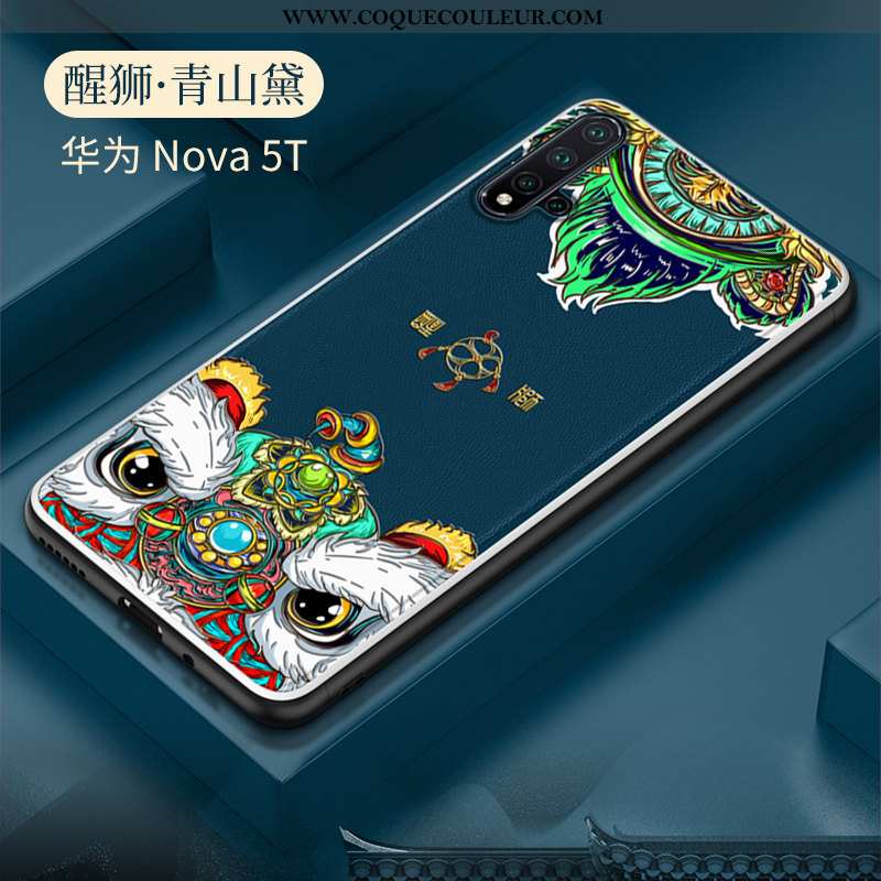 Coque Huawei Nova 5t Modèle Fleurie Cuir Style Chinois, Housse Huawei Nova 5t Fluide Doux Téléphone 