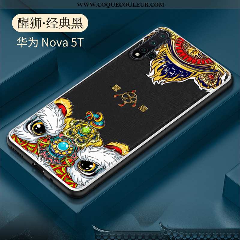 Coque Huawei Nova 5t Modèle Fleurie Cuir Style Chinois, Housse Huawei Nova 5t Fluide Doux Téléphone 