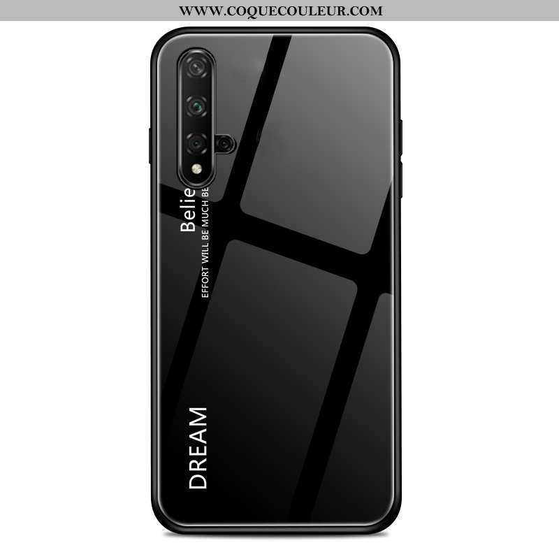 Étui Huawei Nova 5t Protection Couleur Unie Net Rouge, Coque Huawei Nova 5t Verre Noir