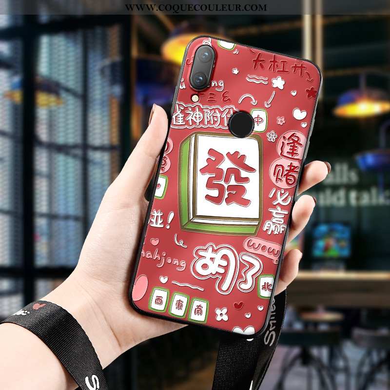 Étui Huawei P Smart 2020 Fluide Doux Délavé En Daim Rouge, Coque Huawei P Smart 2020 Silicone Tendan