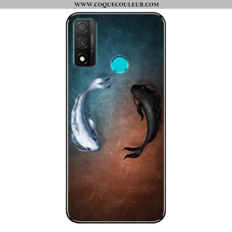 Coque Huawei P Smart 2020 Dessin Animé Délavé En Daim Coque, Housse Huawei P Smart 2020 Fluide Doux 