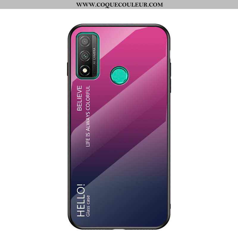 Coque Huawei P Smart 2020 Protection Rouge Fluide Doux, Housse Huawei P Smart 2020 Verre Silicone