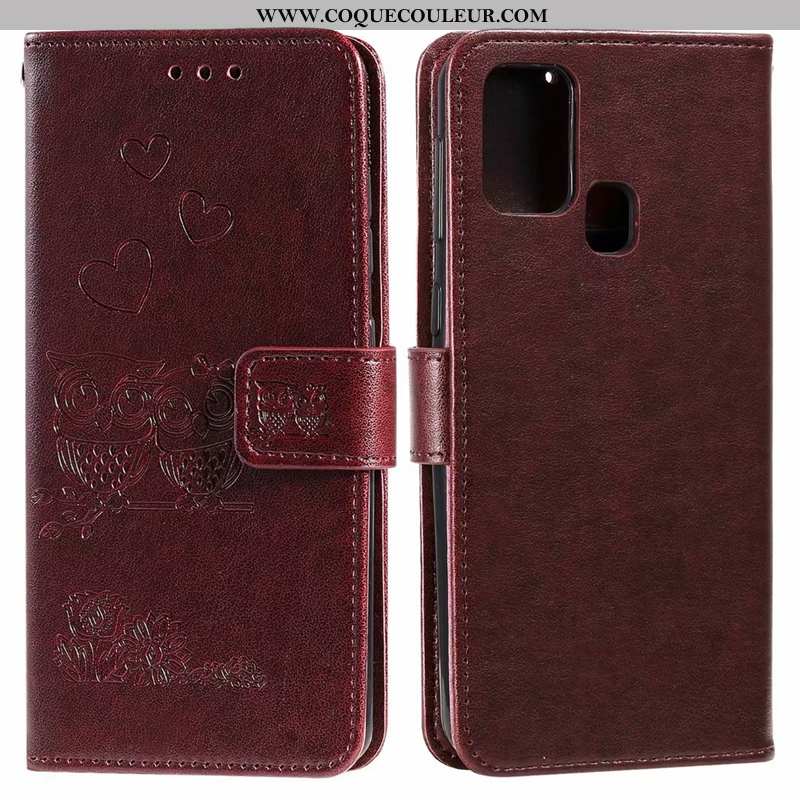 Étui Huawei P Smart 2020 Cuir Violet, Coque Huawei P Smart 2020 Carte Clamshell Violet