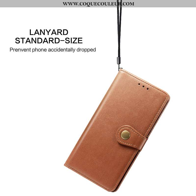 Coque Huawei P Smart 2020 Cuir Étui Simple, Housse Huawei P Smart 2020 Ornements Suspendus Une Agraf