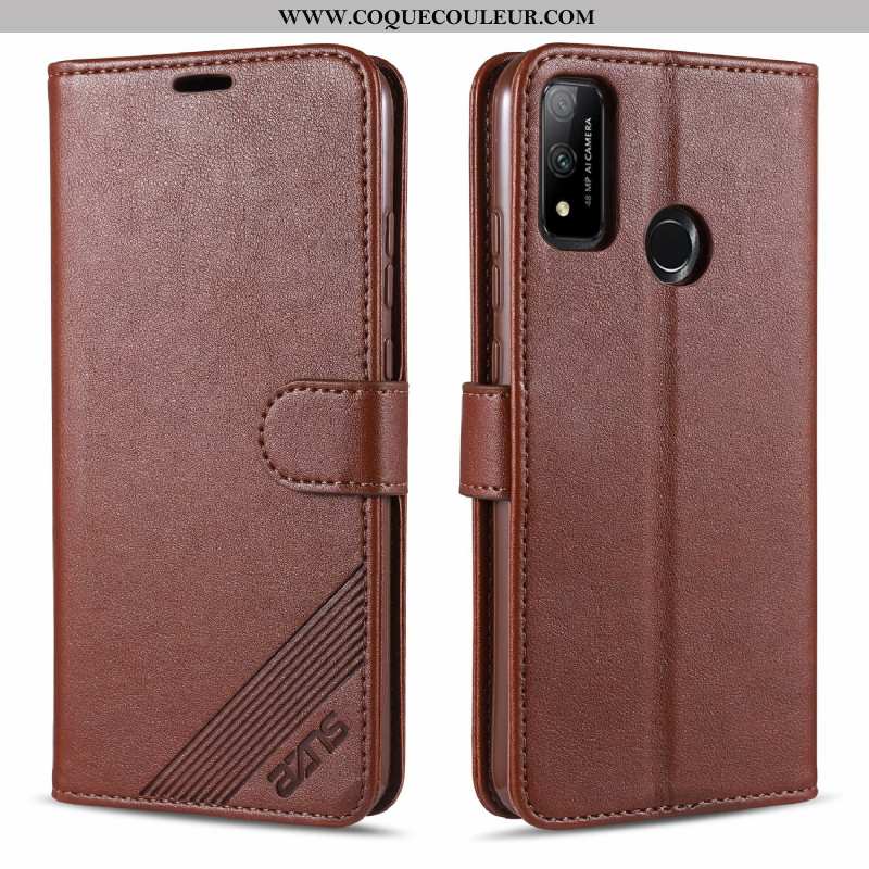 Housse Huawei P Smart 2020 Cuir Téléphone Portable Rouge, Étui Huawei P Smart 2020 Fluide Doux Rose