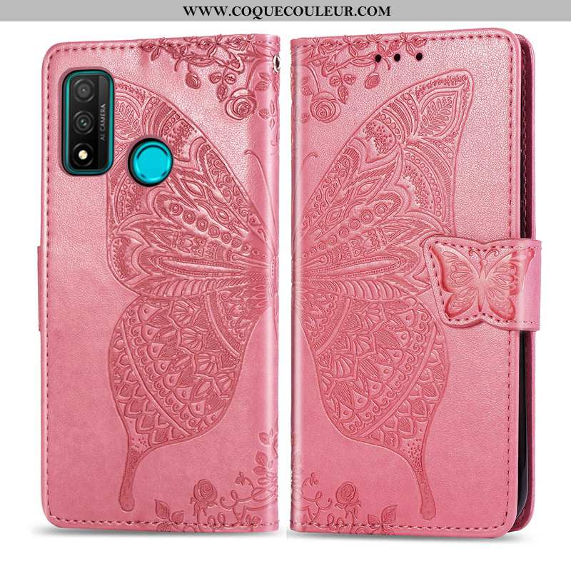 Étui Huawei P Smart 2020 Protection Cuir Fleur, Coque Huawei P Smart 2020 Ornements Suspendus Charma