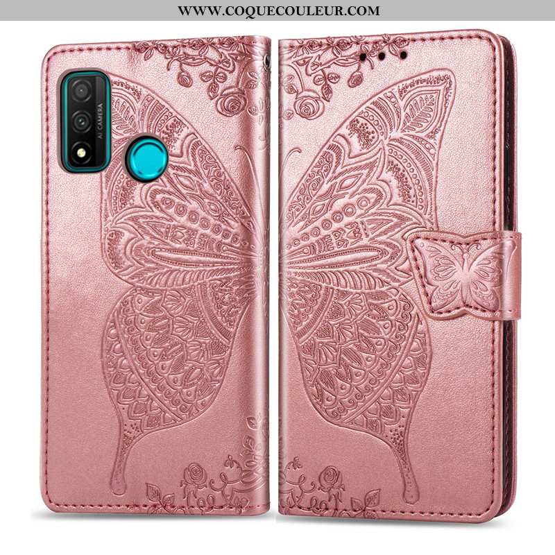 Étui Huawei P Smart 2020 Protection Cuir Fleur, Coque Huawei P Smart 2020 Ornements Suspendus Charma